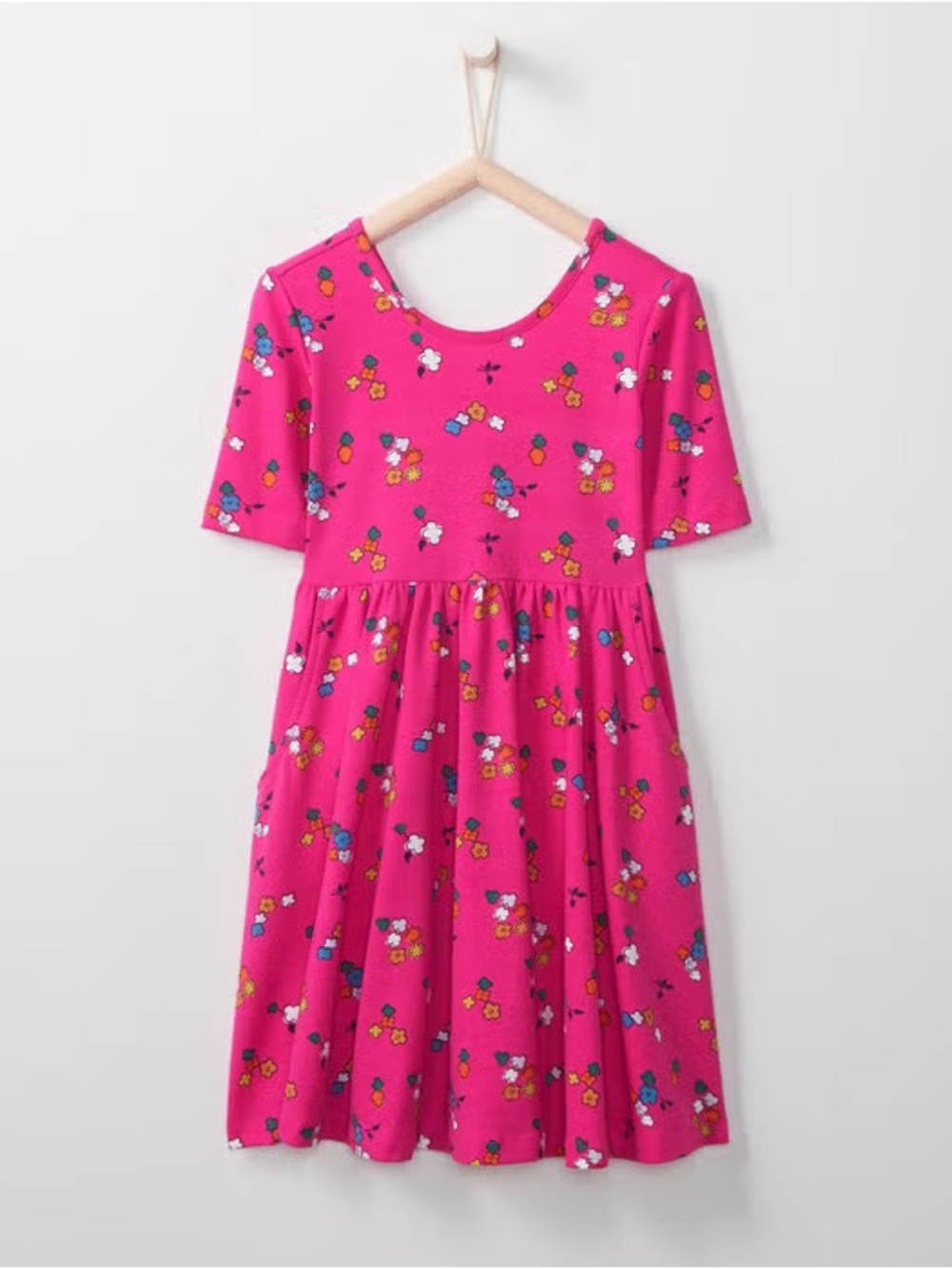 Hanna Andersson Hot Pink Floral Super Twirl Dress